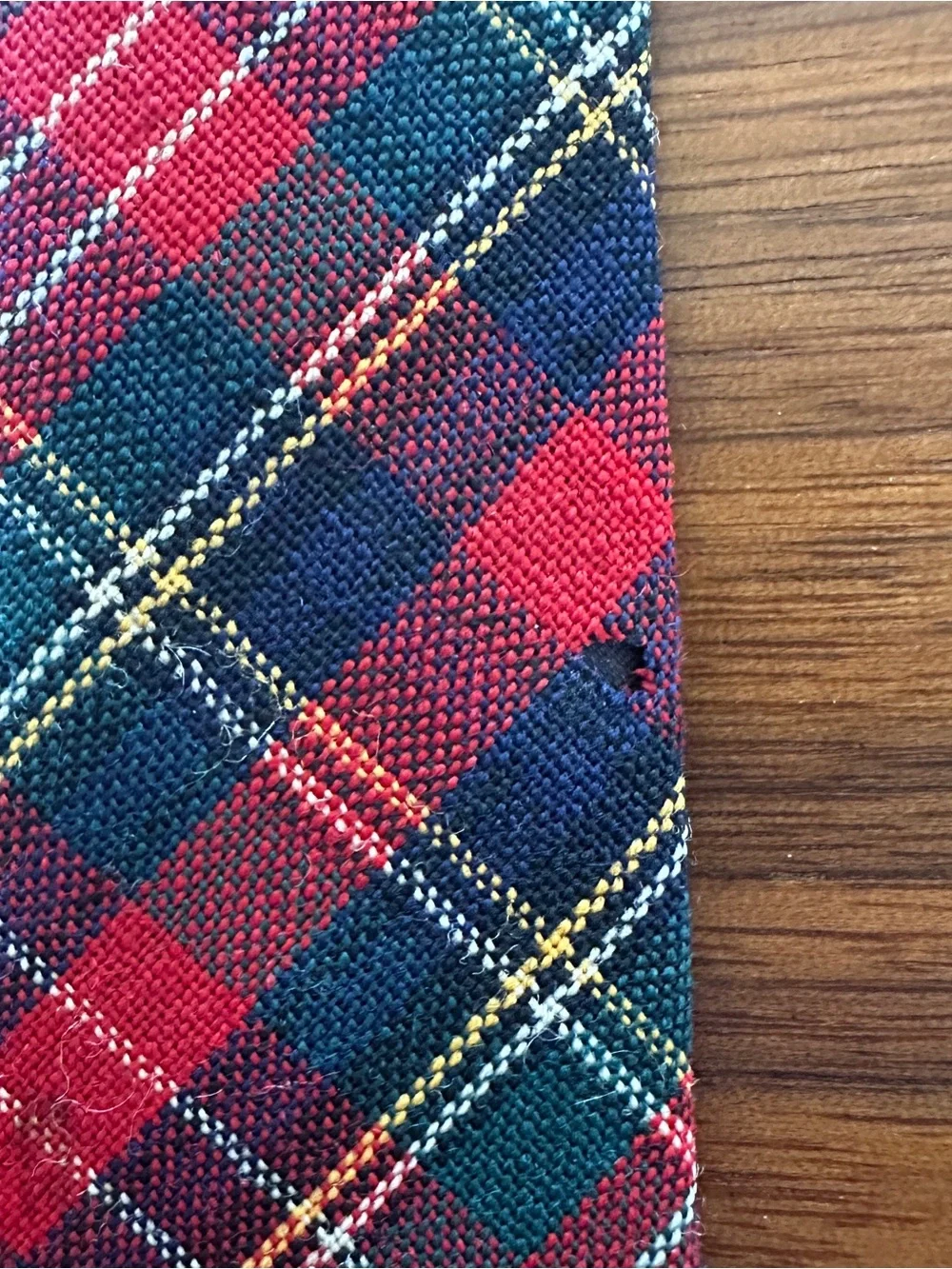 Pendleton Plaid Wool Tie in Red, Green & Navy